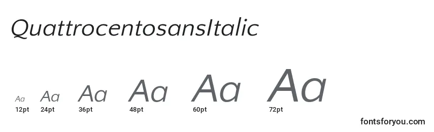QuattrocentosansItalic Font Sizes