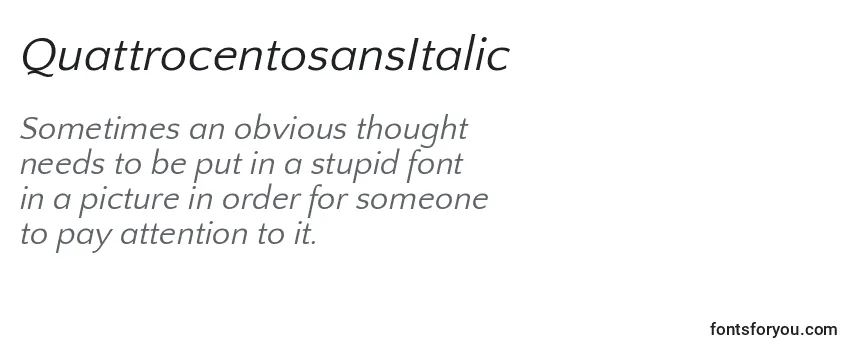 Review of the QuattrocentosansItalic Font