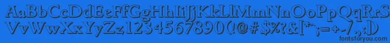 GouditashadowBold Font – Black Fonts on Blue Background