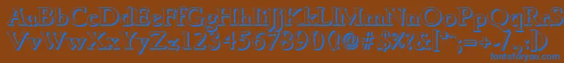 GouditashadowBold-fontti – siniset fontit ruskealla taustalla