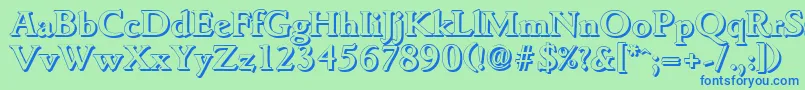 GouditashadowBold Font – Blue Fonts on Green Background
