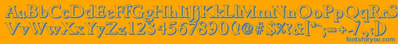 GouditashadowBold Font – Blue Fonts on Orange Background