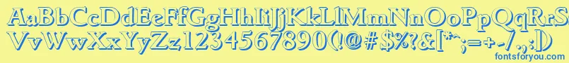 GouditashadowBold Font – Blue Fonts on Yellow Background