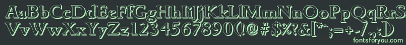 フォントGouditashadowBold – 黒い背景に緑の文字