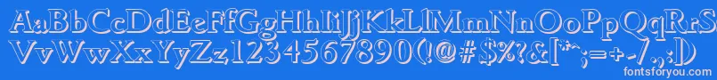 GouditashadowBold Font – Pink Fonts on Blue Background