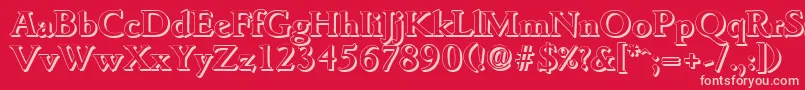 GouditashadowBold Font – Pink Fonts on Red Background