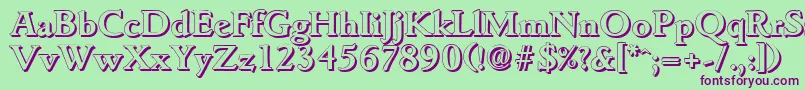 GouditashadowBold Font – Purple Fonts on Green Background