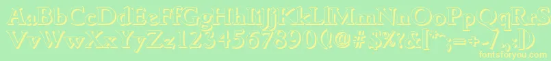 GouditashadowBold Font – Yellow Fonts on Green Background