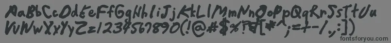 フォントCrappydanblack – 黒い文字の灰色の背景