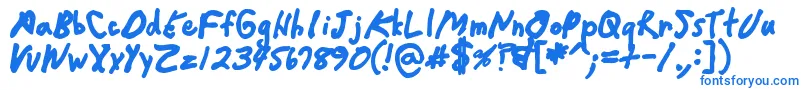Шрифт Crappydanblack – синие шрифты на белом фоне