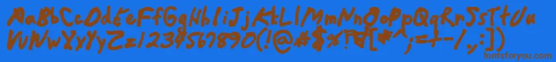 Police Crappydanblack – polices brunes sur fond bleu