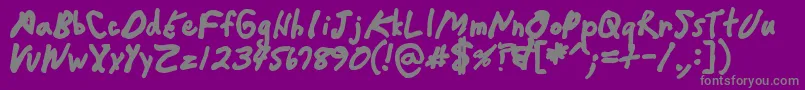 Weitere Informationen zur Crappydanblack-Schriftart Crappydanblack-Schriftart – Graue Schriften auf violettem Hintergrund