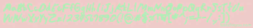 Crappydanblack Font – Green Fonts on Pink Background