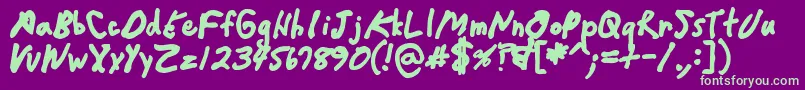 Crappydanblack Font – Green Fonts on Purple Background