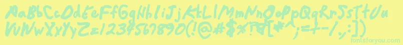 Crappydanblack-Schriftart – Grüne Schriften auf gelbem Hintergrund