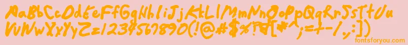 Crappydanblack Font – Orange Fonts on Pink Background