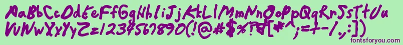 Шрифт Crappydanblack – фиолетовые шрифты на зелёном фоне