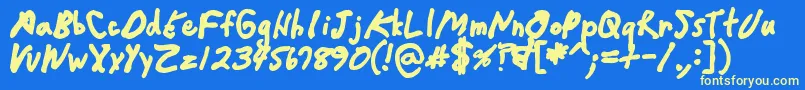 Шрифт Crappydanblack – жёлтые шрифты на синем фоне