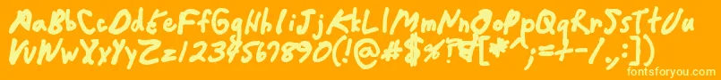 フォントCrappydanblack – オレンジの背景に黄色の文字