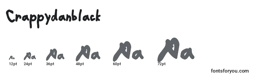 Размеры шрифта Crappydanblack