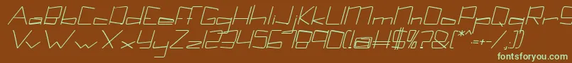 Kuppelbolditalickuppel Font – Green Fonts on Brown Background