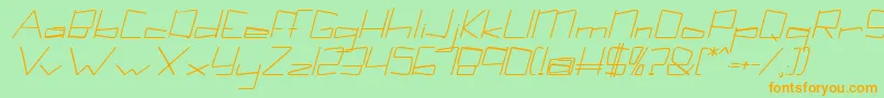 Kuppelbolditalickuppel-Schriftart – Orangefarbene Schriften auf grünem Hintergrund