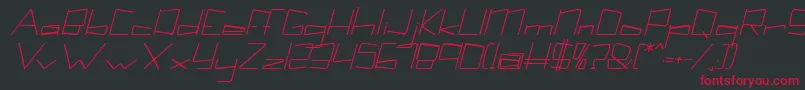 Kuppelbolditalickuppel Font – Red Fonts on Black Background