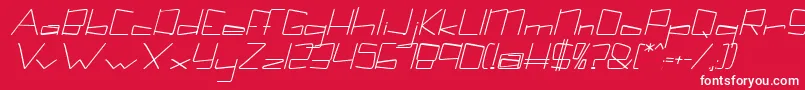 Kuppelbolditalickuppel Font – White Fonts on Red Background