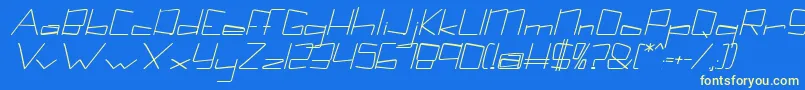 Шрифт Kuppelbolditalickuppel – жёлтые шрифты на синем фоне