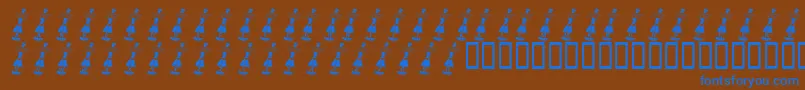 KrWelcome2003 Font – Blue Fonts on Brown Background