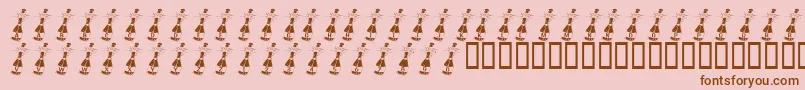 KrWelcome2003 Font – Brown Fonts on Pink Background