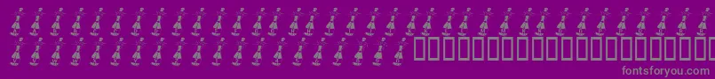 Weitere Informationen zur KrWelcome2003-Schriftart KrWelcome2003-Schriftart – Graue Schriften auf violettem Hintergrund