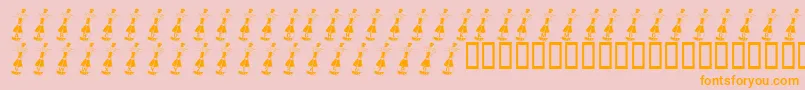 KrWelcome2003 Font – Orange Fonts on Pink Background
