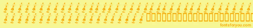 KrWelcome2003 Font – Orange Fonts on Yellow Background