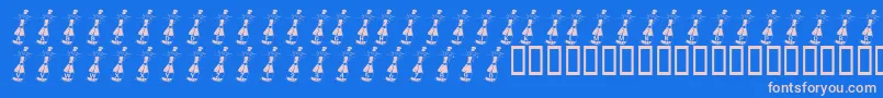 KrWelcome2003 Font – Pink Fonts on Blue Background