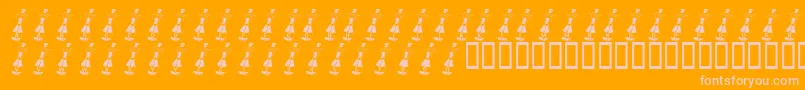 KrWelcome2003 Font – Pink Fonts on Orange Background