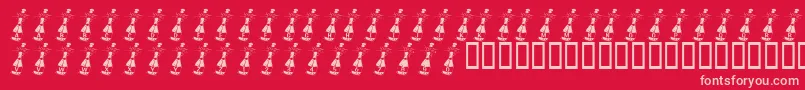 KrWelcome2003 Font – Pink Fonts on Red Background