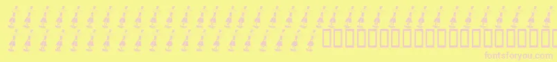 KrWelcome2003 Font – Pink Fonts on Yellow Background