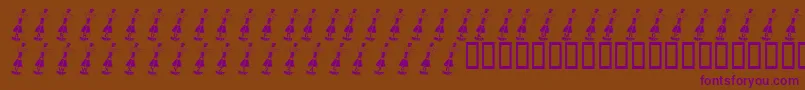 KrWelcome2003 Font – Purple Fonts on Brown Background