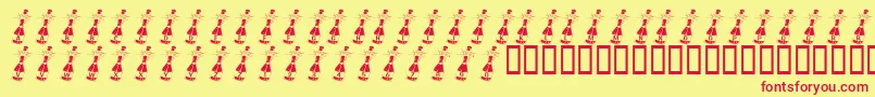KrWelcome2003 Font – Red Fonts on Yellow Background
