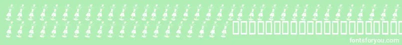 フォントKrWelcome2003 – 緑の背景に白い文字