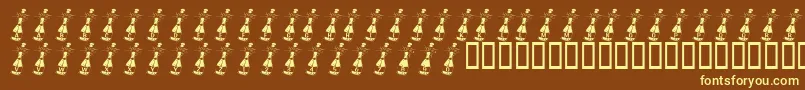 KrWelcome2003 Font – Yellow Fonts on Brown Background