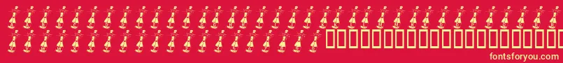 Fonte KrWelcome2003 – fontes amarelas em um fundo vermelho