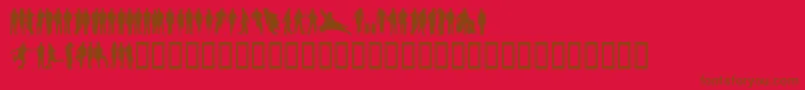 Ihminen ffy Font – Brown Fonts on Red Background