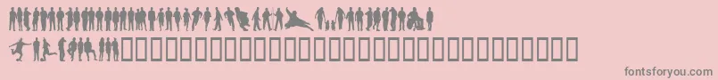 Ihminen ffy-Schriftart – Graue Schriften auf rosa Hintergrund