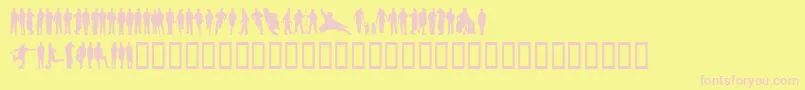 Ihminen ffy Font – Pink Fonts on Yellow Background