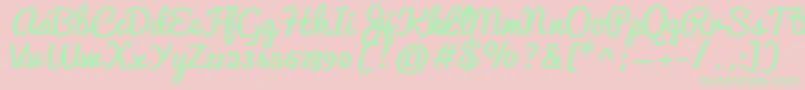 Pacifico Font – Green Fonts on Pink Background