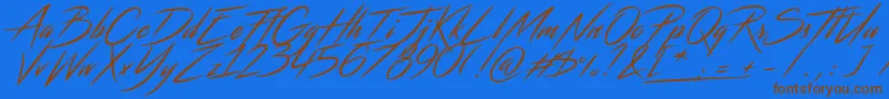 Streamster Font – Brown Fonts on Blue Background