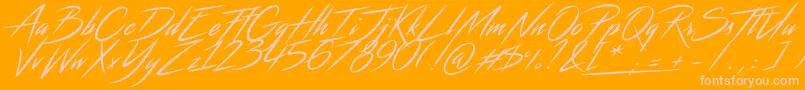 Streamster-Schriftart – Rosa Schriften auf orangefarbenem Hintergrund