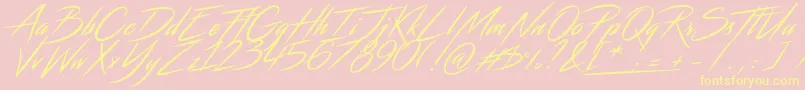 Streamster-Schriftart – Gelbe Schriften auf rosa Hintergrund